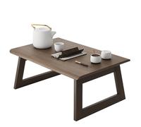 Square Foldable Bay Window Table,Minimalist Bamboo Tatami Tea Table,Japanese Style Low Desk for Balcony,Bed,Study or Office Use