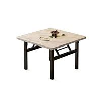 Square Folding Dining TableWhite Marble Drop Leaf Design with Black Metal Legs SpaceSaving Kitchen Table for Small Spaces Ideal for Living Room & Bedroom 80x80x54cm (31x31x21inch)