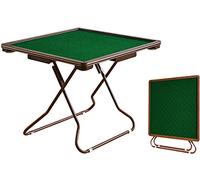 Square Folding Maong Table for 4 Players, Portable Card G Table with Resistent Metal Fe, Easy Setup and Sto, Ideal for Poker, Blackjack, and Family Entertainment