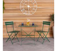 Square Folding Metal Bistro Set Green