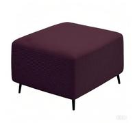 Square Footstool Cover Stretch Ottoman Cover Plush Soft,Ottoman Slipcover with Elastic Bottom Anti-Slip Footrest Stool Covers,Foot Stool Jacquard Slipcovers Washable Furniture Protector(brown, M)