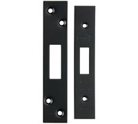 Loops Square Forend Strike & Fixing Pack Suitable for Deadlocks Matt Black Loops Black