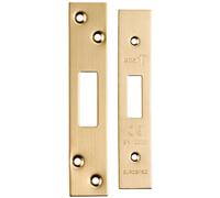 Square Forend Strike and Fixing Pack Suitable for Deadlocks Satin Brass