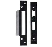 Square Forend Strike and Fixing Pack Suitable for Sashlocks Matt Black