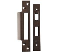 Square Forend Strike and Fixing Pack - Suitable for Sashlocks - Matt Bronze | Forend Strike & Fixing Protective Plate Set - Door Lock Furnishings - Forend Plate, Strike Plate and Screws Included