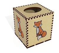 Square 'Fox' Wooden Tissue Box Cover (TB00044098)