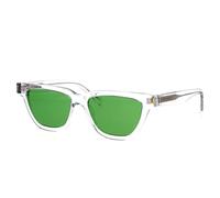 Square Frame Green Lens Sunglasses - female - Saint Laurent - Sunglasses - Gray - 53 MM - Accessories 53 MM