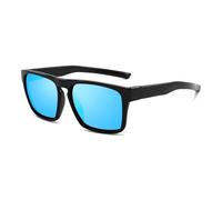 Square frame sunglasses for men driving hundred with polarised sun glasses UV400(Blue)