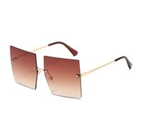 Square Frameless Metal Sunglasses Fashion Men's and Women's Holiday Sports Driving Sunglasses (Color : 8, Size : 1)(6)