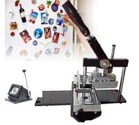 Square Fridge Magnet Making Machine Set 80 X 53mm/90 * 65mm Professional Metal Badge Maker with Paper Cutter + 100pcs Component, for DIY Badge Making,90X65mm