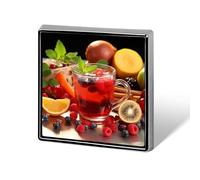 Square Fruit Tea Brooch Classic Mini Pin 0.7 Inch Aluminum Alloy Lapel Pin Personalized Button Badge for Backpack Hat Suit Jacket Clothing Decoration