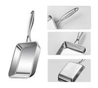 Square Frying Pan with Flat Bottom Stainless Steel Uncoated for Sealing Juices in Meats and Crisping Poultry Without Nonstick Limitations