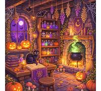 Square Full Drill Diamond Art Painting Halloween Kit 30x30cm (Black Cat