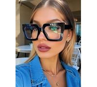 Square Full Frame Multi-option Frame Fashion Glasses Bold Streetwear Eyewear For Daily Commute Shooting