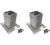 Square Galvanized Post Brackets 7x7 & 8x8 5" Height Universal Fence Support Outdoor Deck & Garden Post Holders 2 Pack 7.9x7.9in/200x200mm Installation Accessories