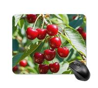 Square Gaming Cherry Mouse Pad Waterproof Mouse Mat Non-Slip Rubber Base Portable Travel Mouse Pad for Office Home Wireless Computer Laptop Desk Accessories