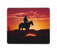 Square Gaming Mouse Pad Cowboy West Print Comfortable Mouse Mat Pad Rubber Anti Slip Base Computer Mouse Pads for Desk Computers Laptop Office, Gaming 9.4"x7.9"