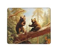 Square Gaming Mouse Pad Cute Bears Play in The Tree Print Comfortable Mouse Mat Pad Rubber Anti Slip Base Computer Mouse Pads for Desk Computers Laptop Office, Gaming 11.8"x9.8"