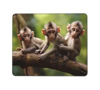 Square Gaming Mouse Pad Cute Little Monkeys Print Comfortable Mouse Mat Pad Rubber Anti Slip Base Computer Mouse Pads for Desk Computers Laptop Office, Gaming 9.4"x7.9"