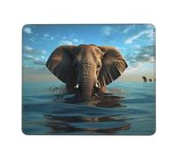 Square Gaming Mouse Pad Elephant is Sitting in The Water Print Comfortable Mouse Mat Pad Rubber Anti Slip Base Computer Mouse Pads for Desk Computers Laptop Office, Gaming 11.8"x9.8"