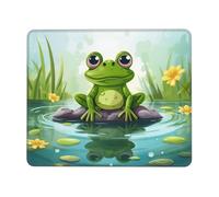 Square Gaming Mouse Pad Frog in A Pond Print Comfortable Mouse Mat Pad Rubber Anti Slip Base Computer Mouse Pads for Desk Computers Laptop Office 9.4"x7.9"