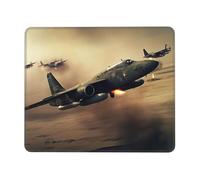 Square Gaming Mouse Pad War Plane Print Comfortable Mouse Mat Pad Rubber Anti Slip Base Computer Mouse Pads for Desk Computers Laptop Office 11.8"x9.8"