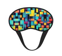 Square Geometry Diagram Black Border Satin Sleep Mask for Light Blocking Comfort