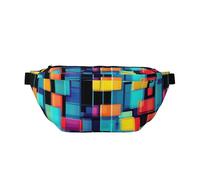 Square Geometry Diagram Bum Bag for Men Women, Water-Resistant Fanny Pack with Adjustable Strap (80-150cm), Large Capacity Crossbody Waist Bag