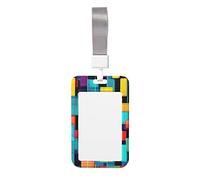 Square Geometry Diagram Card Badge Holder. Durable Abs Material, Clear Id Display, Suitable for Office, Event, Meeting, Easy Identification.