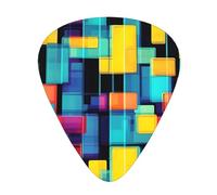 Square Geometry Diagram Fashion Colour Guitar Picks 12 Packï¼Œ For Acoustic Guitar Electric Guitar Ukulele.One Size