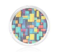 Square geometry diagram Glass ashtray with recessed mouthpiece design, suitable for both indoor and outdoor smoking.