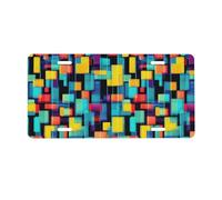 Square geometry diagram License Plate.Aluminium, Waterproof Printed Car Sign, 1mm Thick