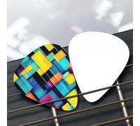 Square geometry diagram Patterned guitar pick set - (thin/medium/thick), widely compatible with all kinds of stringed instruments,