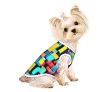 Square geometry diagram Pet Breathable Sleeveless T-shirt M for Small Dogs and Cats, Soft, Comfortable, Stylish