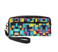 Square Geometry Diagram Small Makeup Bag.Stylish doublesided Printed Portable Cosmetic Bag, Multifunctional Storage Bag for Women