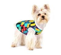 Square geometry diagram Small Pet Cotton Vest S Full Print Dog Cat Soft Breathable Elastic Apparel Daily Party Outfit