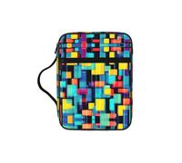Square Geometry Diagram Water-Resistant Bible Tote Bag with Pocket, Large Journal Cover Case for Church Travel