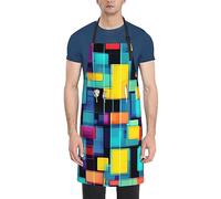 Square Geometry Diagram Waterproof Oxford Fabric Apron - Adjustable Tie, Perfect For Cooking And Paintingï¼ŒWomen Men Chef, Adult Gift, Black, One size