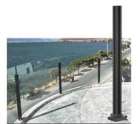 Square Glass Balustrade Posts for Garden Deck & Stairway Fencing, Clamp Posts for Balcony & Patio Railings, Durable Support Columns for Interior/Exterior Use - Mid Post Size