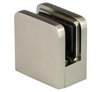 Square Glass Bracket/Clamp for Stair Handrails - 8mm or 10mm Toughened Glass - Chrome, Black, Brushed Nickel or Brushed Brass (Brushed Nickel, 8mm)