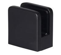 Square Glass Bracket/Clamp for Stair Handrails - 8mm or 10mm Toughened Glass - Chrome, Black, Brushed Nickel or Brushed Brass (Black, 8mm)
