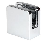 Square Glass Bracket/Clamp for Stair Handrails - 8mm or 10mm Toughened Glass - Chrome, Black, Brushed Nickel or Brushed Brass (Chrome, 10mm)