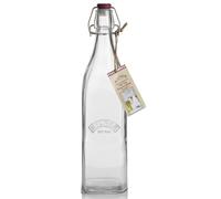Square Glass Clip Top Bottle 1 Litre