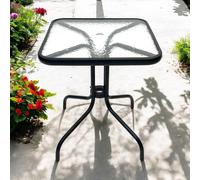 Square Glass Garden Table, Glass Patio Table, Glass Bistro Table
