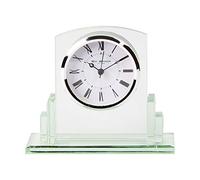 Square Glass Mantel Table Clock Roman Numerals Contemporary 14cm
