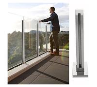 Square Glass Panel Post Clamp for Balcony/Deck/Loft Baluster Spindles Pillar - Glass Balustrade Post Clamp for Exterior and Interior Fence Support System