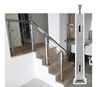 Square Glass Railing Post for Indoor Stairs, Floor Vertical Glass Clamp Fence Balusters Stainless Steel, with Complete Kit, Easy to Install (Color : Deep Coffee, Size : 65cm/25.6inch)