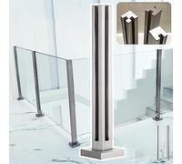 Square Glass Railing System for Balcony Terrace & StairsIndoor/Outdoor Glass Panel Posts Durable Safety Design for Modern Homes & Commercial Spaces