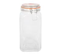 Argon Tableware Square Glass Jars With Clip-Top Lids - 1.7L - Pack Of 3