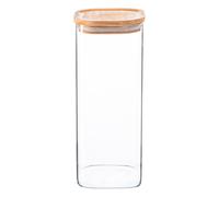 Argon Tableware Square Glass Storage Jars With Wooden Lids - 1.9 Litre - Pack Of 3